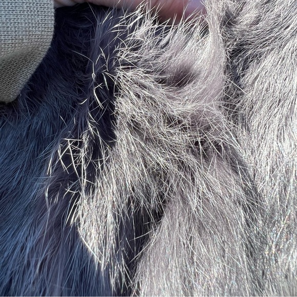 Gray Rabbit Fur Short Coat Size Large - Picture 8 of 8